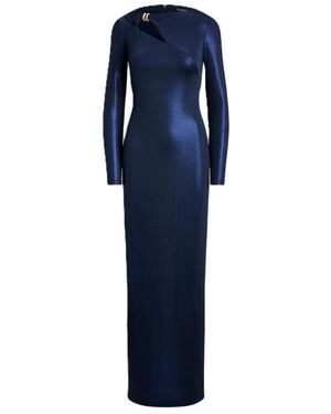 Ralph Lauren Kleedjes ,Blauw ,Polyester Burlington Lange Mouw Avondjurk
