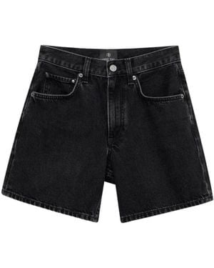 Anine Bing Denim Shorts - Black
