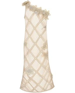 JW Anderson Gehäkeltes Blumenkleid - Natur