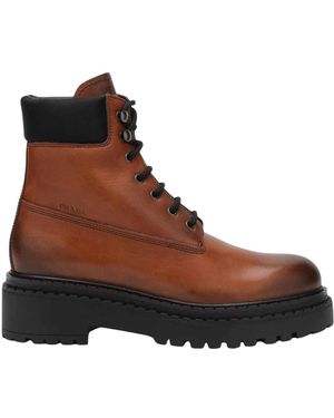 Prada Lace-Up Boots - Brown