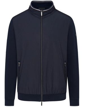 Bugatti Jacket Met Gecombineerde Textuur En Tweewegritssluiting - Blauw