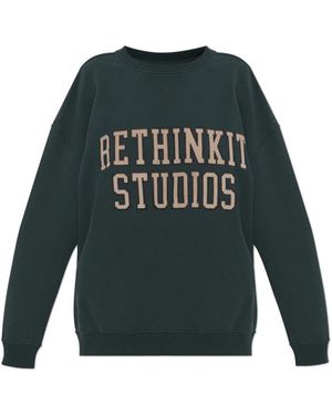 Rethinkit Studios Hoodies & Sweatvesten ,Groen ,Sweatshirt Met Logo