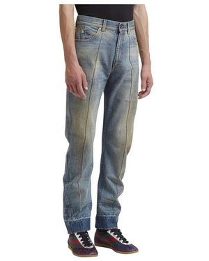 Gucci Gedistilleerde Steen Gewassen Jeans - Blauw
