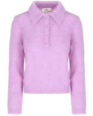 Chloé Round-Neck Knitwear - Morado
