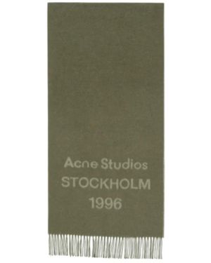 Acne Studios Logo Scarf - Green