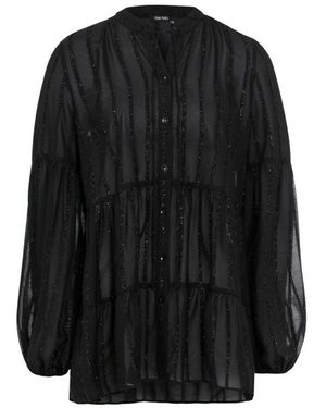 MARC AUREL Romantische Metallic-Bluse - Schwarz