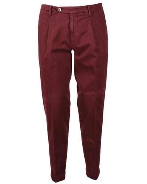 MICHELE CARBONE Slim-Fit Trousers - Red
