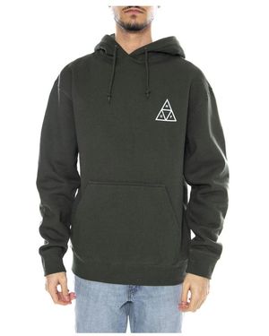 Huf Hoodies & Sweatvesten ,Groen ,Katoen Pullover Hoodie