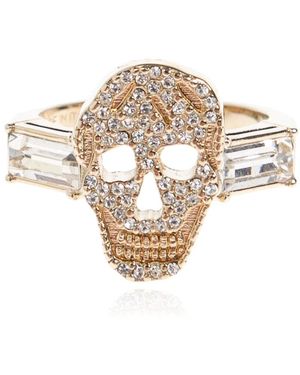 McQueen Ring Mit Schimmernden Kristallen - Mettallic