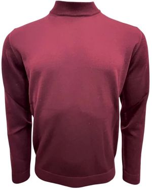 Roberto Collina Truien & Vesten ,Bruin ,Wol Merino Stehkragenpullover - Rood