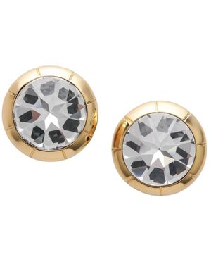 Alessandra Rich Ronde Metalen En Kristallen Oorbellen - Metallic