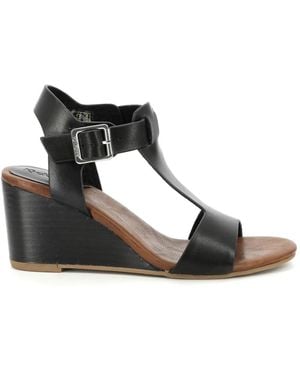 Kickers Schoenen ,Zwart ,Leer Comfort Sandalen Kick Volage