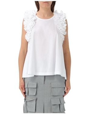 MEIMEIJ Sleeveless Tops - Bianco