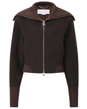 Victoria Beckham Luxe Wol-Kasjmier Bomberjack - Zwart