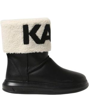 Karl Lagerfeld Lammfellstiefel - Schwarz