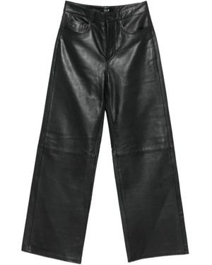 Lois Broeken ,Zwart ,Leer Skater Leren Broek - Grijs