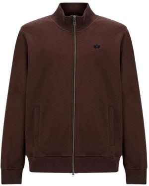 La Martina Hoodies & Sweatvesten ,Bruin ,Katoen Dorian Full Zip Sweatshirt