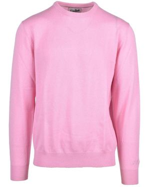 MC2 Saint Barth Truien & Vesten ,Roze ,Wol Trui Met Ronde Hals