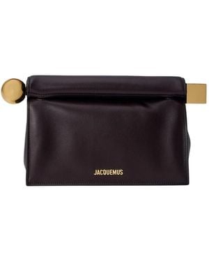 Jacquemus Tassen ,Bruin ,Katoen La Pochette Rond Carré - Zwart