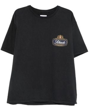 Rhude T-Shirt Met Ronde Hals - Zwart