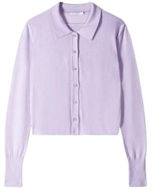 Patrizia Pepe Truien & Vesten ,Paars ,Wol Wol Cardigan Met Binnentop