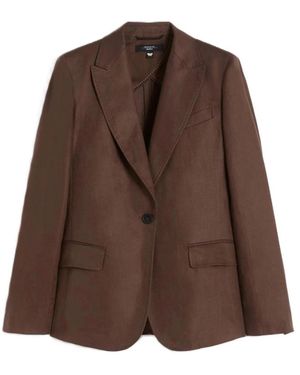 Weekend by Maxmara Jassen ,Bruin ,Linnen Wkdnalut Jacket