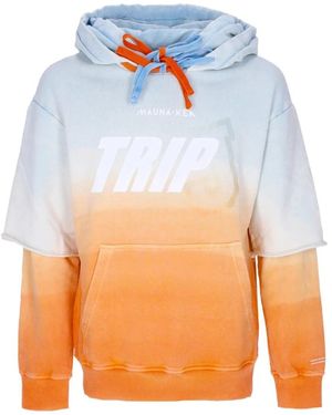 Mauna Kea Hoodies & Sweatvesten ,Veelkleurig ,Katoen Lichtgewicht Dubbele Hoodie Sweatshirt Triple J - Oranje