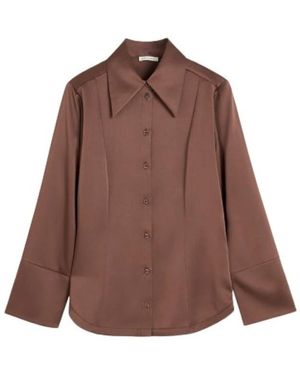 By Malene Birger Rosiannas Satin Shirt - Bruin