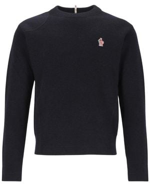 Moncler Round-Neck Knitwear - Blu