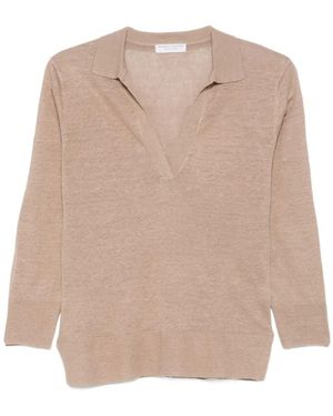 Majestic Filatures V-Neck Knitwear - Natural