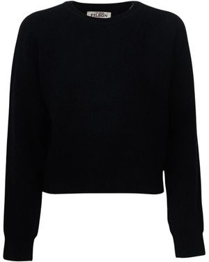 Filson Wafelgebreide Merinowol Trui - Zwart