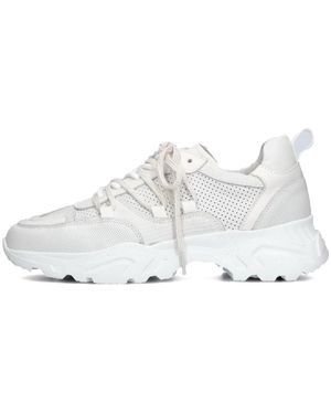 Omoda Schoenen ,Wit ,Leer Witte Lage Sneakers Voor
