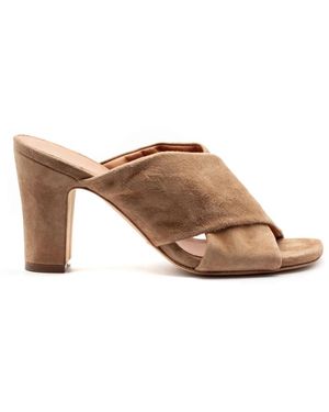 Julie Dee Heeled Mules - Brown