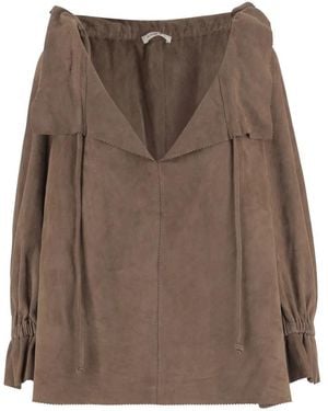 By Malene Birger Leather Jackets - Brown
