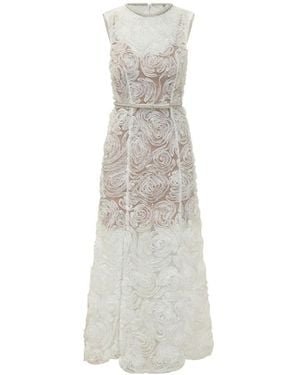 Self-Portrait Kleedjes ,Wit ,Tule Pf 26 Tulle Kant Midi Jurk - Grijs