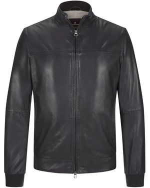 Milestone Jassen ,Blauw ,Klassieke Leren Jas - Grijs