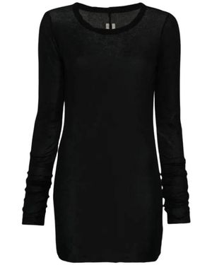 Rick Owens Tops ,Zwart ,Rib Ls T-Shirt