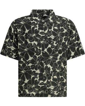 Stussy Overhemden ,Zwart ,Floral Hawaiian Shirt