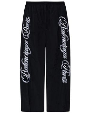 Balenciaga Omkeerbare Sweatpants Met Logo - Zwart