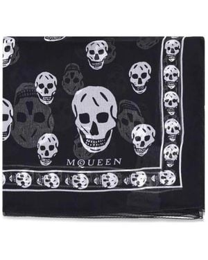McQueen Silky Scarves - Black