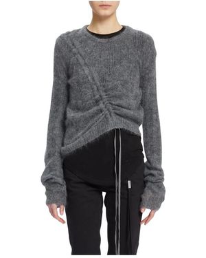 Ann Demeulemeester Pullover Mit Kordelzug Und Bootsausschnitt - Grau