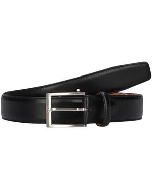 Magnanni Zwarte Leren Riem Met Zilveren Gesp