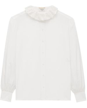 Saint Laurent Shirt Van Katoenen Popeline - Wit