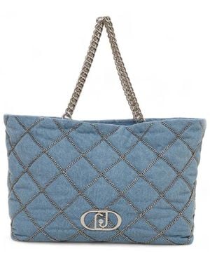 Liu Jo Baumwoll Big-Bag Mit Hakenverschluss - Blau