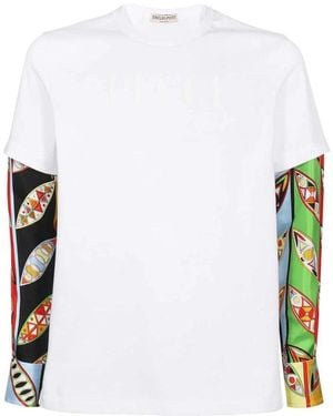 Emilio Pucci Baumwoll T-Shirt Mit Kontrasteinsätzen - Weiß