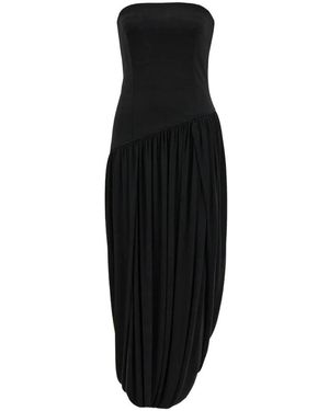 Ferragamo Kleedjes ,Zwart ,Asymmetrische Strapless Bustier Avondjurk