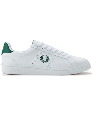 Fred Perry Schoenen ,Wit ,Leer B721 Sneakers - Blauw