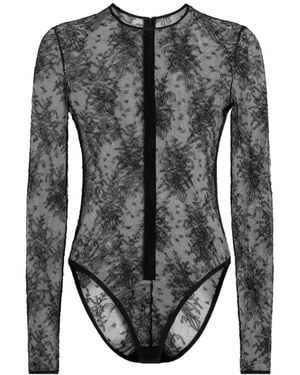 Dolce & Gabbana Zwarte Bloemen Kant Top Centrale Rits - Grijs