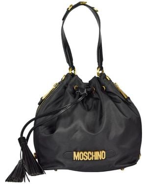 Moschino Logo Bucket Bag - Schwarz