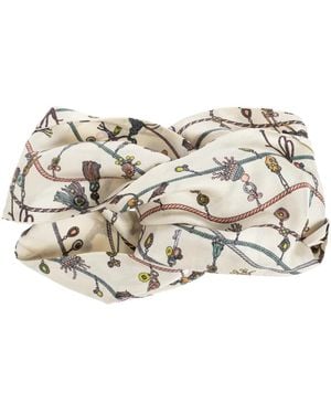 Versace Geprinte Zijden Twill Haarband - Wit